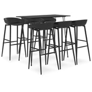 Barset 7-delig zwart MDF metaal