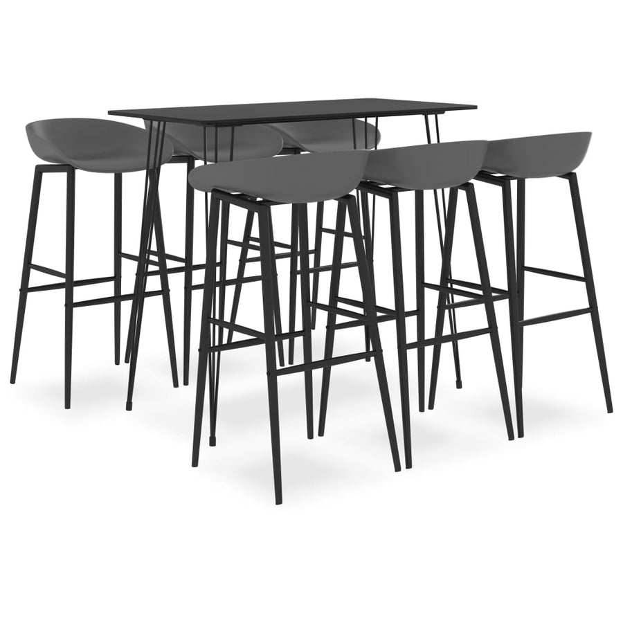 7-Delige Barset 6 Zwart en grijs
