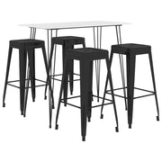Barset 5-delig wit zwart 120x60x105 cm