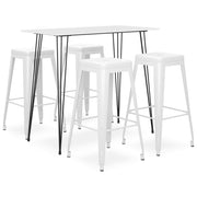 Barset 5-delig wit MDF metaal 120x60x105 cm