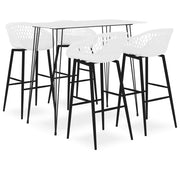 Barset 5-delig wit MDF metaal 120x60x105 cm