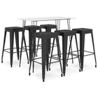 7-piece bar set white and black