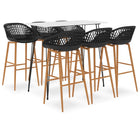 Barset 7-delig wit zwart 120x60x105 cm