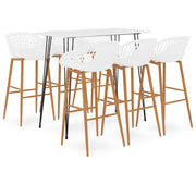 Barset 7-delig wit MDF metaal