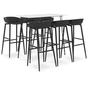 Barset 7-delig wit zwart 120x60x105 cm