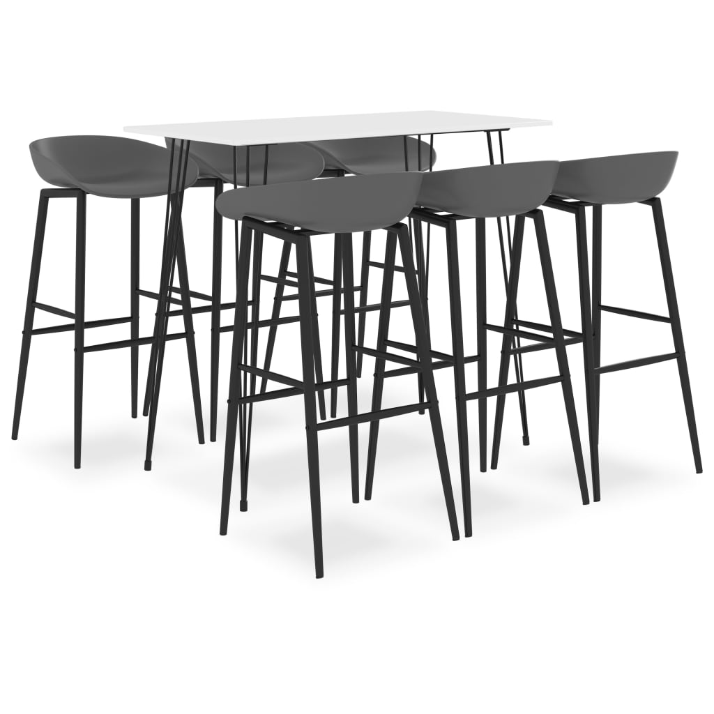 7-Delige Barset 6 Wit en grijs