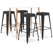 Barset 5-delig wit zwart 120x60x105 cm