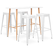 Barset 5-delig wit 120x60x105 cm