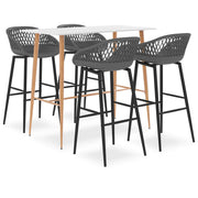 Barset 5-delig wit grijs 120x60x105 cm