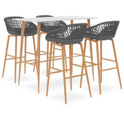 Barset 5-delig wit grijs 120x60x105 cm
