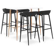 Barset 5-delig wit zwart 120x60x105 cm