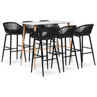 Barset 7-delig wit zwart 120x60x105 cm