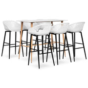 Barset 7-delig wit MDF metaal