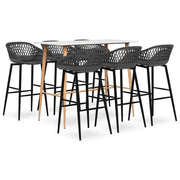 Barset 7-delig wit grijs 120x60x105 cm