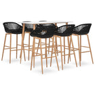 Barset 7-delig wit zwart MDF metaal