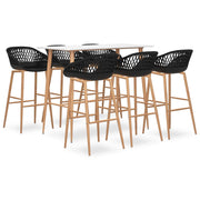 7-piece bar set white and black