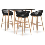 Barset 5-delig zwart MDF metaal