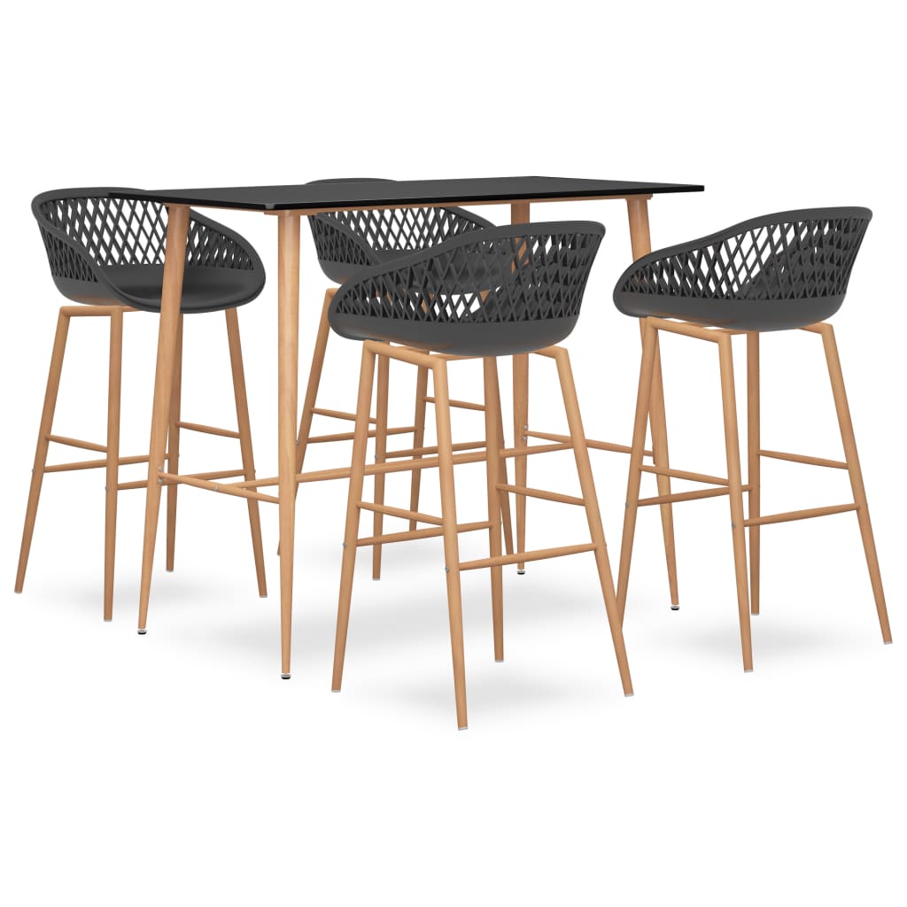 5-Delige Barset Zwart En Grijs