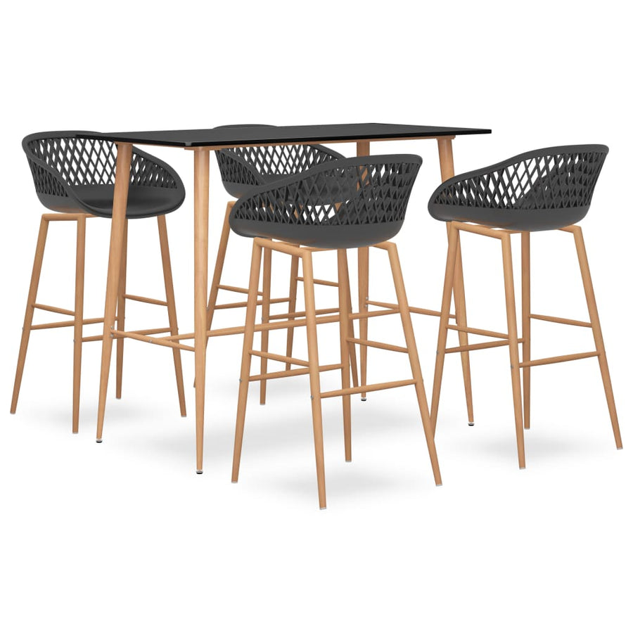 5-Delige Barset Zwart En Grijs