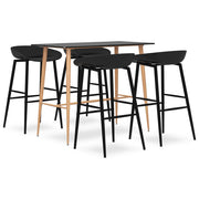 Barset 5-delig zwart 120x60x105 cm