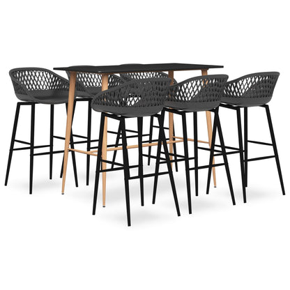 -Delige Barset 7 Zwart en grijs