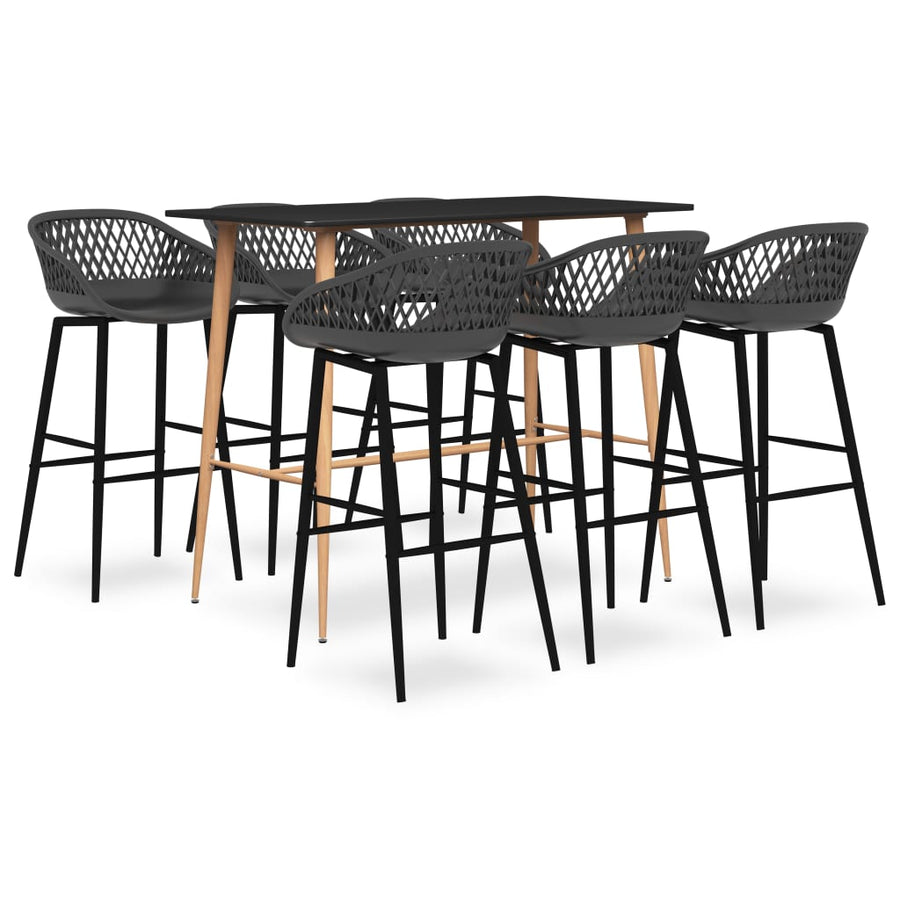 -Delige Barset 7 Zwart en grijs
