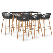 Barset 7-delig zwart grijs MDF metaal 120x60x105 cm