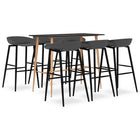 7-piece Bar Set Black and Grey