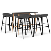 Barset 7-delig zwart grijs hout