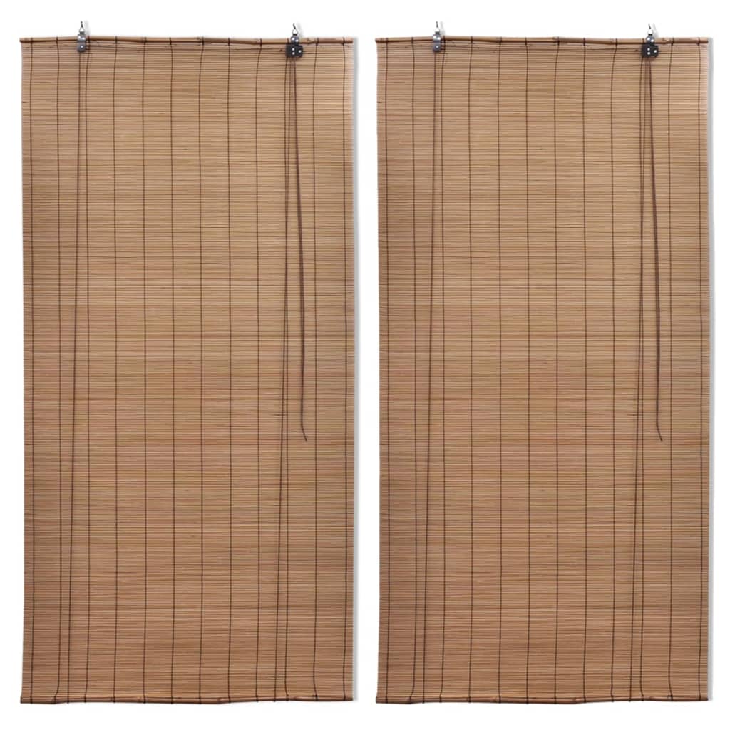 Rolgordijnen 2 St 80X160 Cm Bamboe Bruin