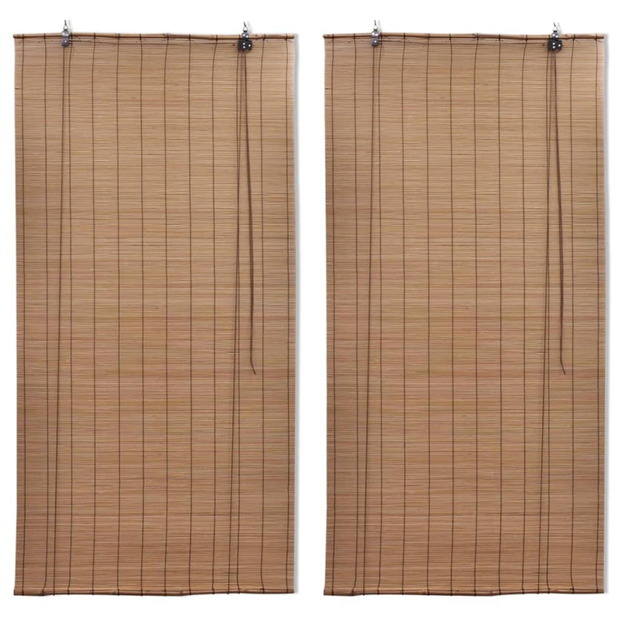 Rolgordijnen 2 St 150X220 Cm Bamboe Bruin