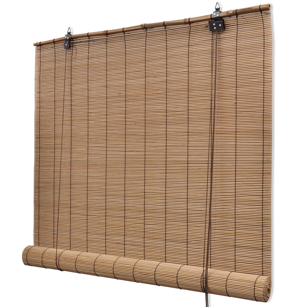 Rolgordijnen 2 St 150X220 Cm Bamboe Bruin