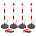 Set of 4 chain posts and 2 plastic chains of 10 m