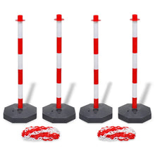 Set Van 4 Kettingpalen En 2 Kunststof Kettingen Van 10 M