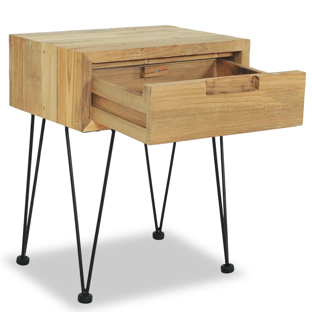 Nachtkastjes 2 st 40x30x50 cm massief teakhout
