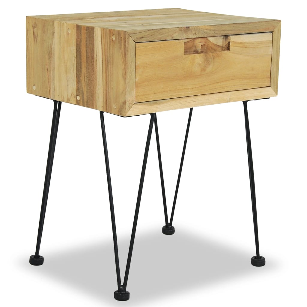 Nachtkastjes 2 st 40x30x50 cm massief teakhout