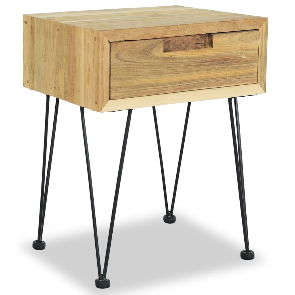 Nachtkastjes 2 st 40x30x50 cm massief teakhout