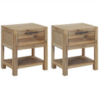 Bedside tables with drawers 2 pcs 40x30x48 cm solid acacia wood