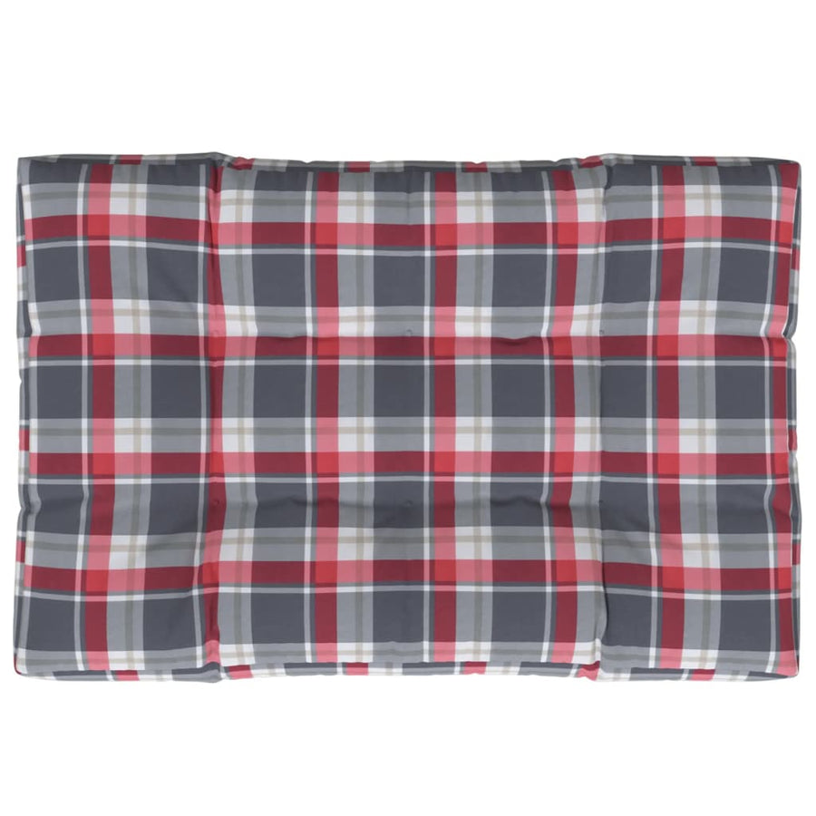 Palletkussen Stof Ruitpatroon Rood 120 x 80 x 12 cm