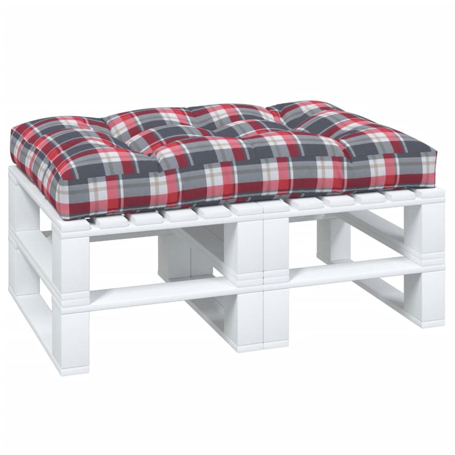 Palletkussen Stof Ruitpatroon Rood 120 x 80 x 12 cm