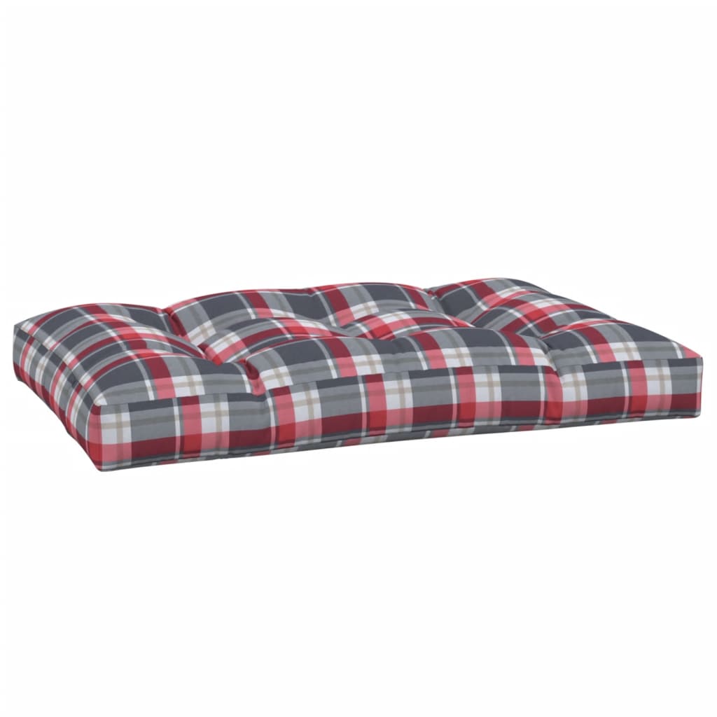 Palletkussen Stof Ruitpatroon Rood 120 x 80 x 12 cm