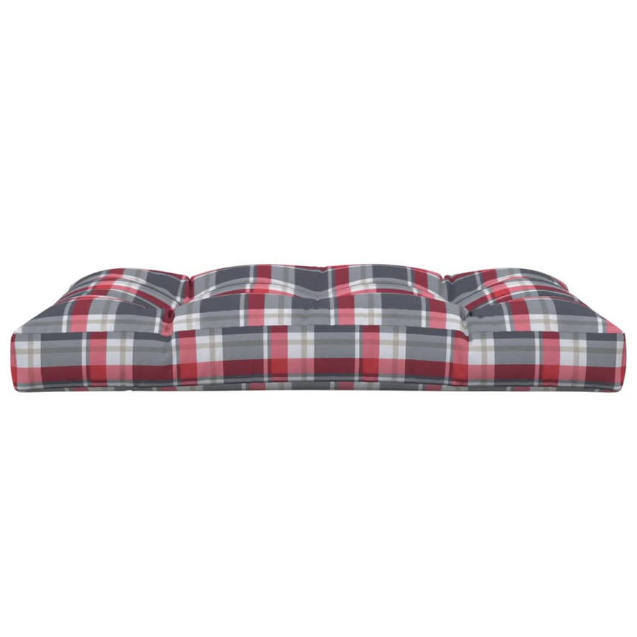 Palletkussen Stof Ruitpatroon Rood 120 x 80 x 12 cm