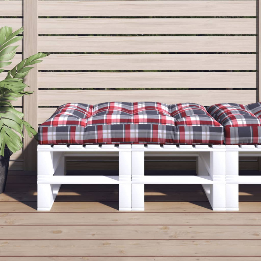 Palletkussen Stof Ruitpatroon Rood 120 x 80 x 12 cm