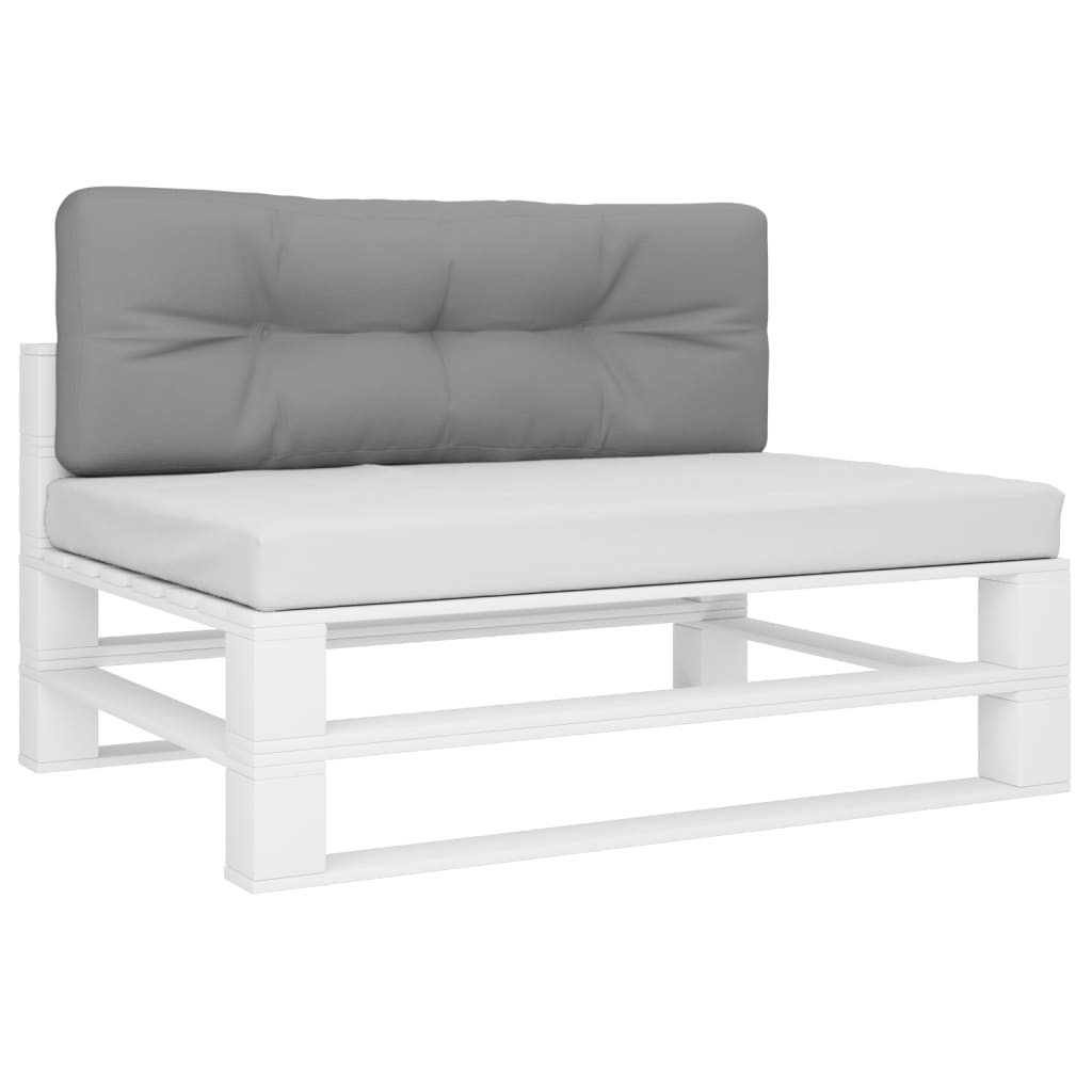 Palletkussen 120x40x12 cm stof grijs