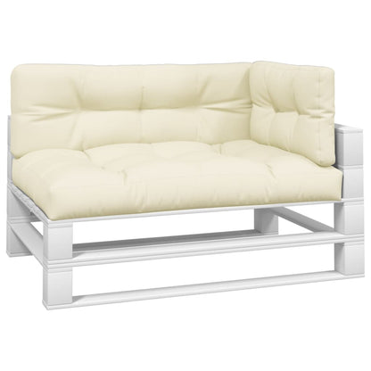 Palletkussens 3 st stof crèmekleurig