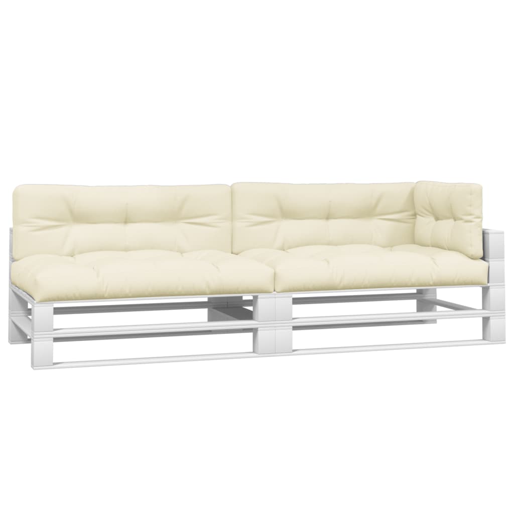 Palletkussens 5 st stof crèmekleurig