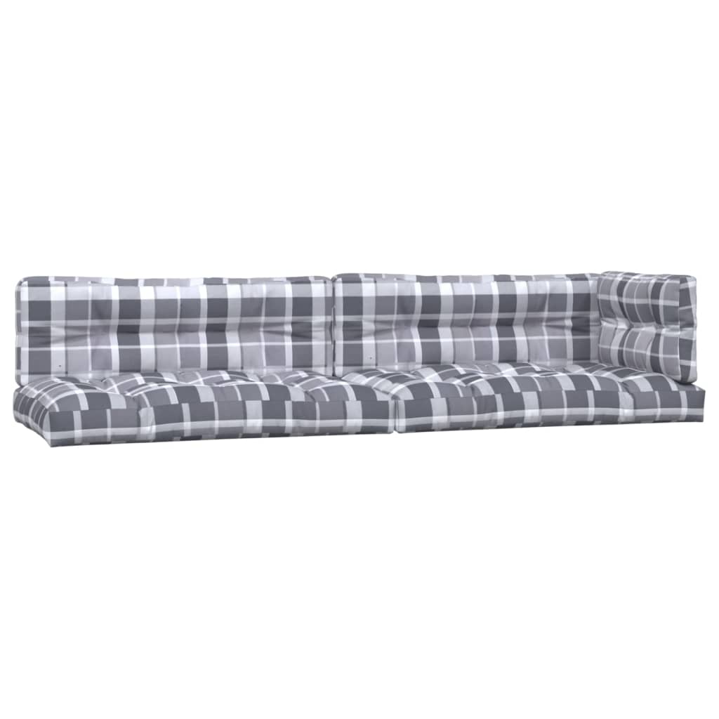 Palletkussens Stof Ruitpatroon Grijs Grijs ruitpatroon