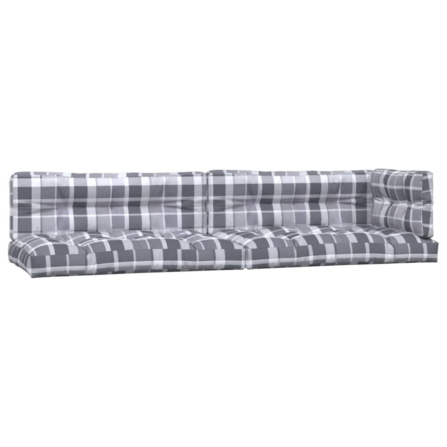 Palletkussens Stof Ruitpatroon Grijs Grijs ruitpatroon