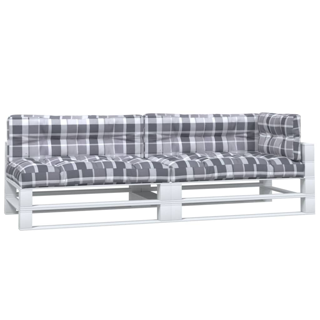 Palletkussens Stof Ruitpatroon Grijs Grijs ruitpatroon