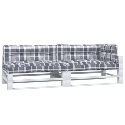 Palletkussens Stof Ruitpatroon Grijs Grijs ruitpatroon
